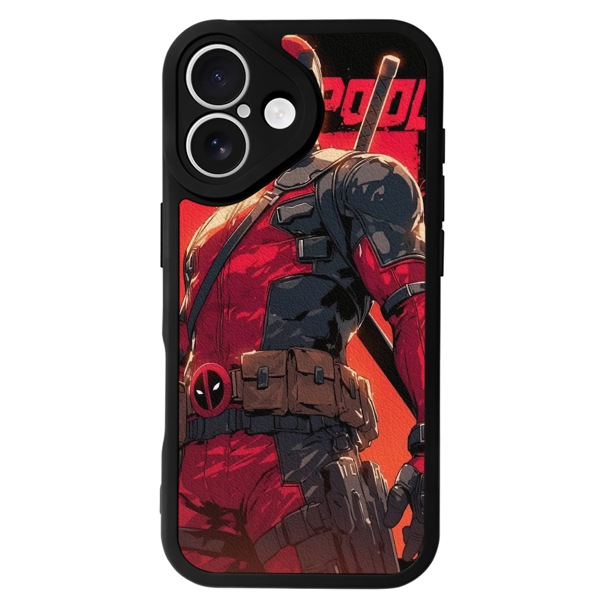 （画像用） Deadpool デッドプール 【iPhone 16シリーズ対応】シリコンスマホケース（レザー調） 材質：シリコン